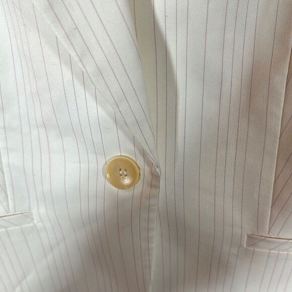 IPEKYOL Pink and cream  Pinstripe Women's Blazer - Picture 9 of 12